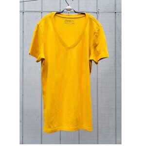 Eddie Bauer Mustard Yellow Tee Top Shirt L Cotton